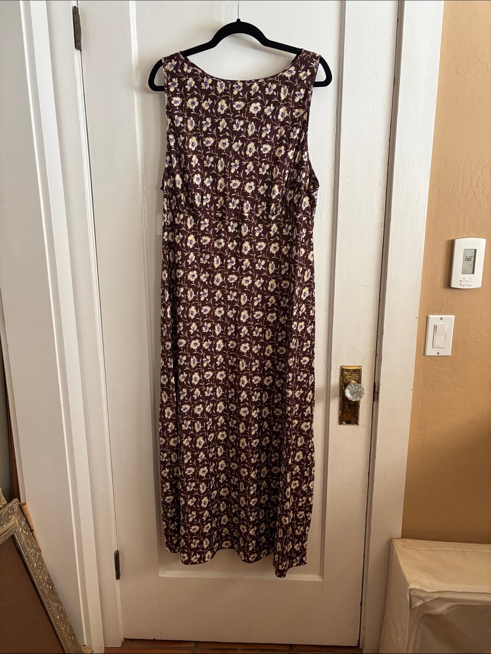 NWT J Crew Sleeveless Floral Maxi Dress in Burgundy and Cream size 24